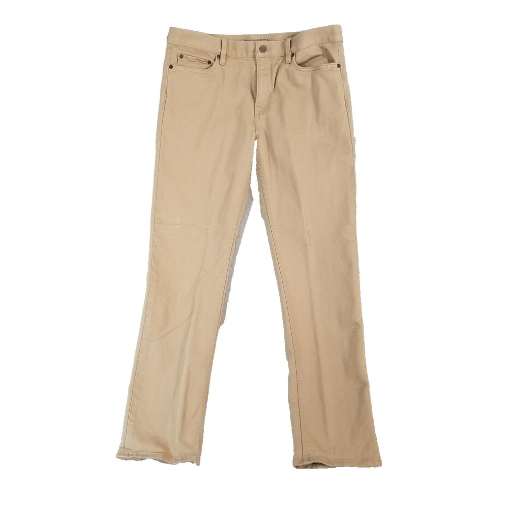 Banana Republic jeans men's 34x32 traveler slim straight brown denim pants